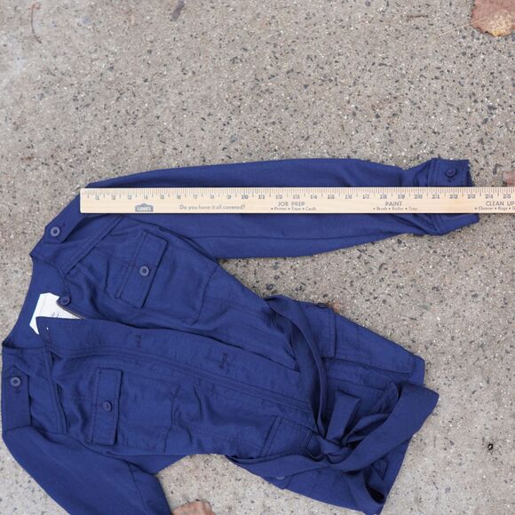 Anthropologie Hei Hei Navy Belted Utility Anorak Jacket XS Military Style - Picture 10 of 10